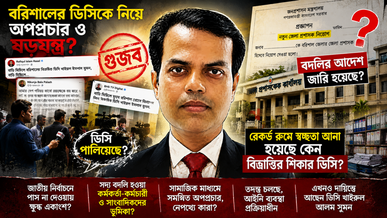 বরিশালের ডিসিকে ঘিরে অপপ্রচার : বিভ্রান্তি ছড়ানোর নেপথ্যে কারা?